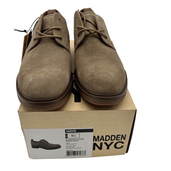 Madden NYC Mens Oxford Leather Taupe Lace Up Suede Low Top Dress Shoes Size 10. - Picture 2 of 16